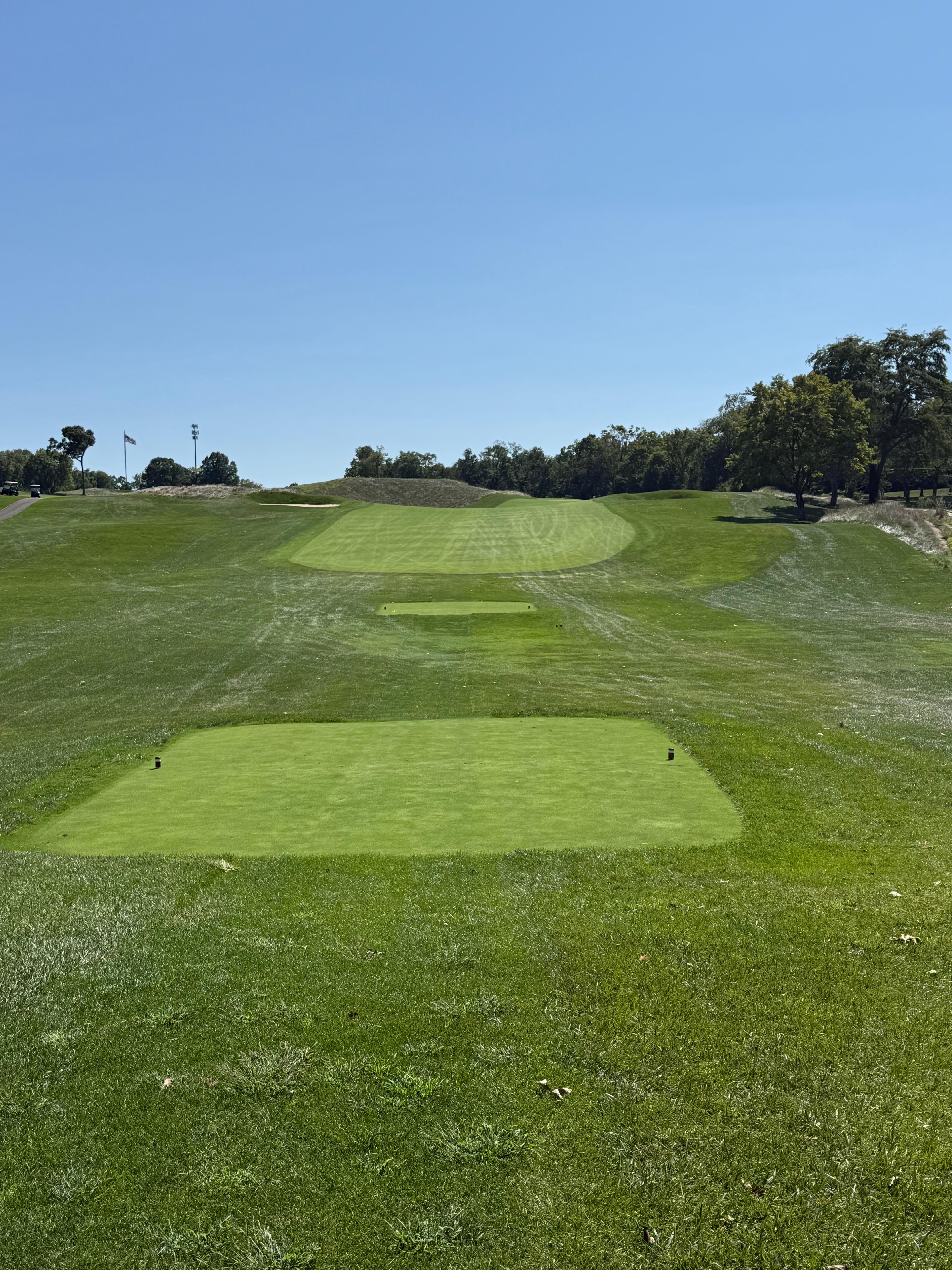 The long uphill approach to Moraine Country Club’s signature 14th hole