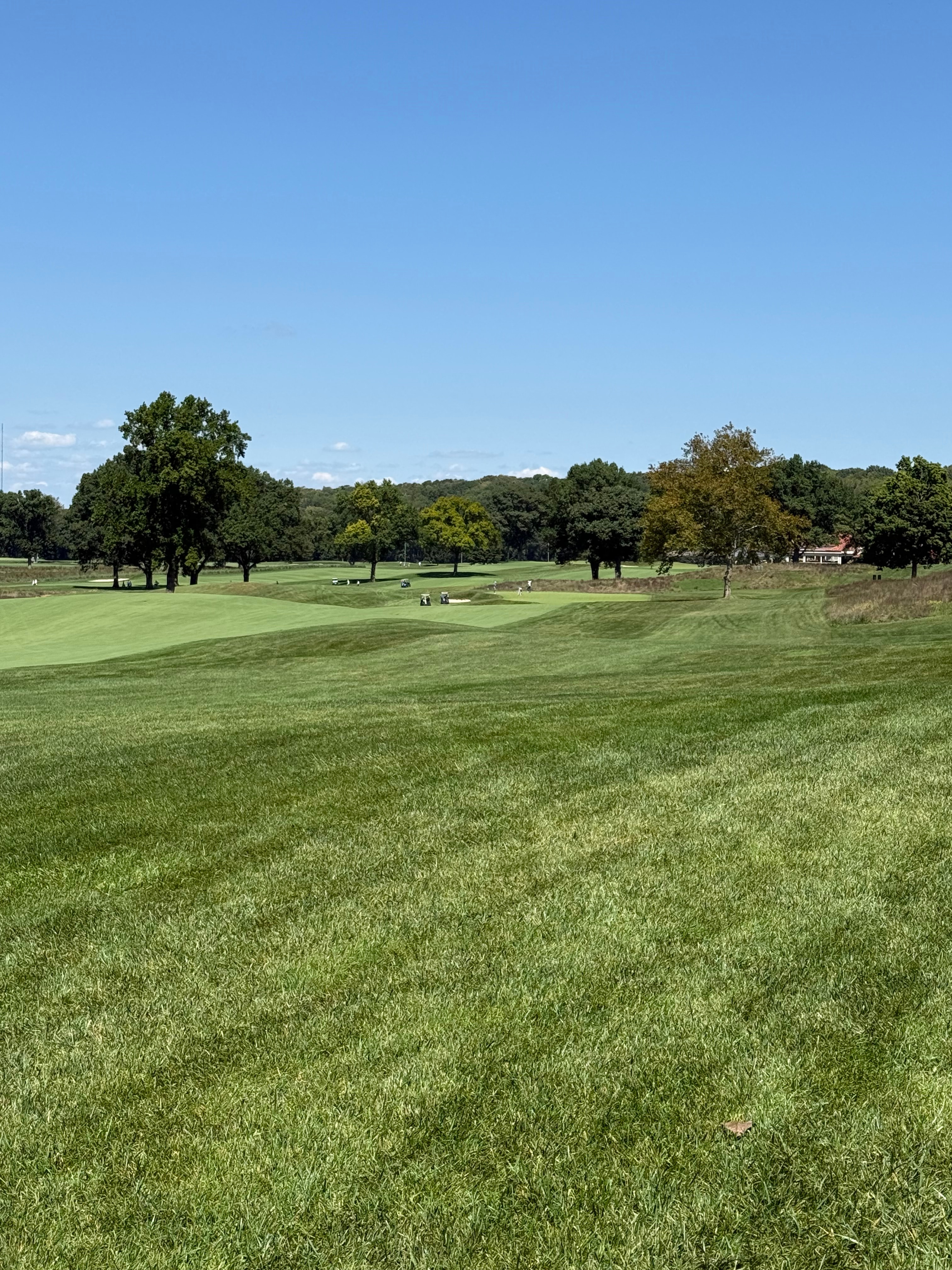 The deep, difficult-to-reach green of the 8th hole