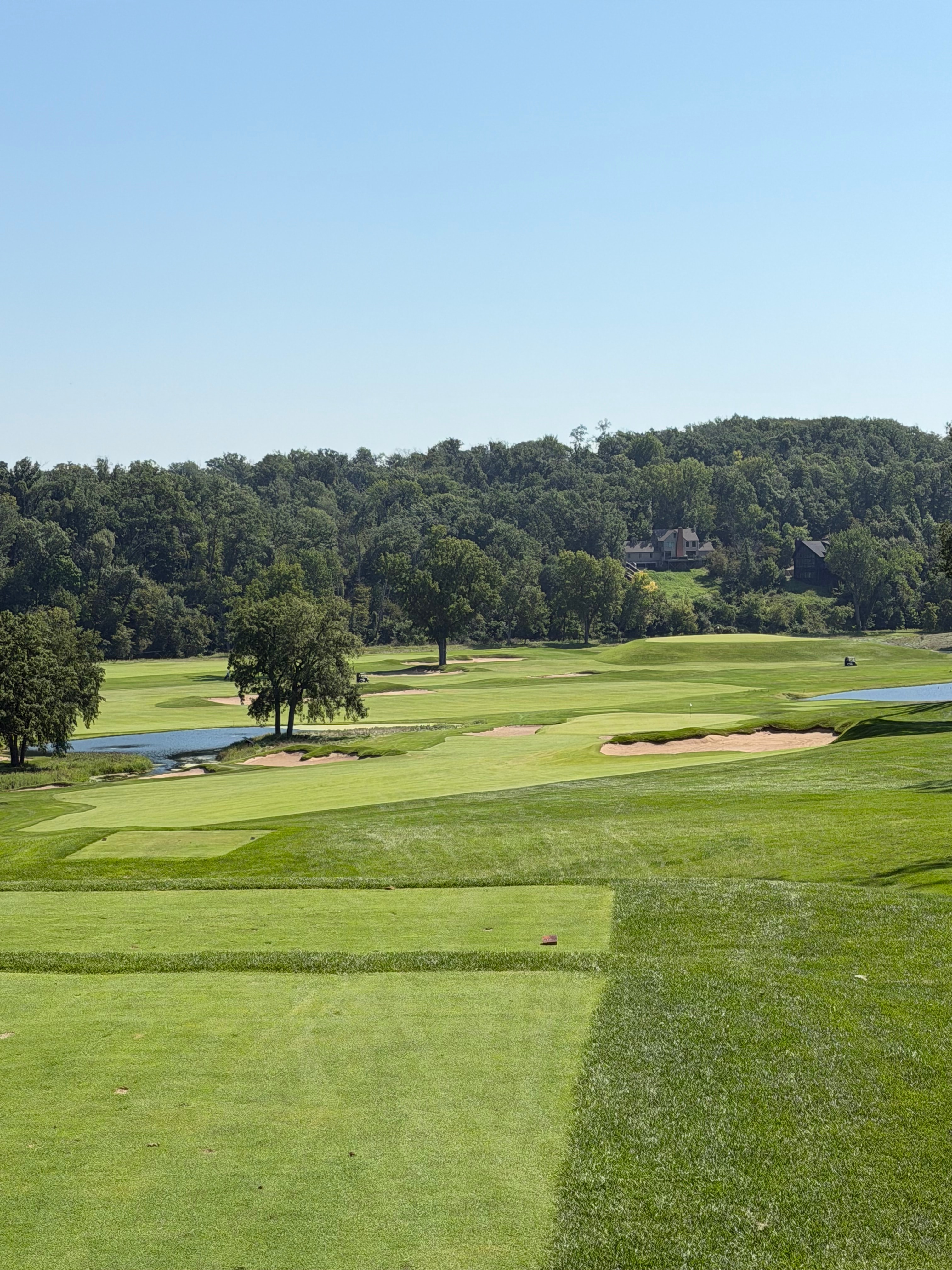 The dramatically downhill tenth hole at Cedar Rapids Country Club