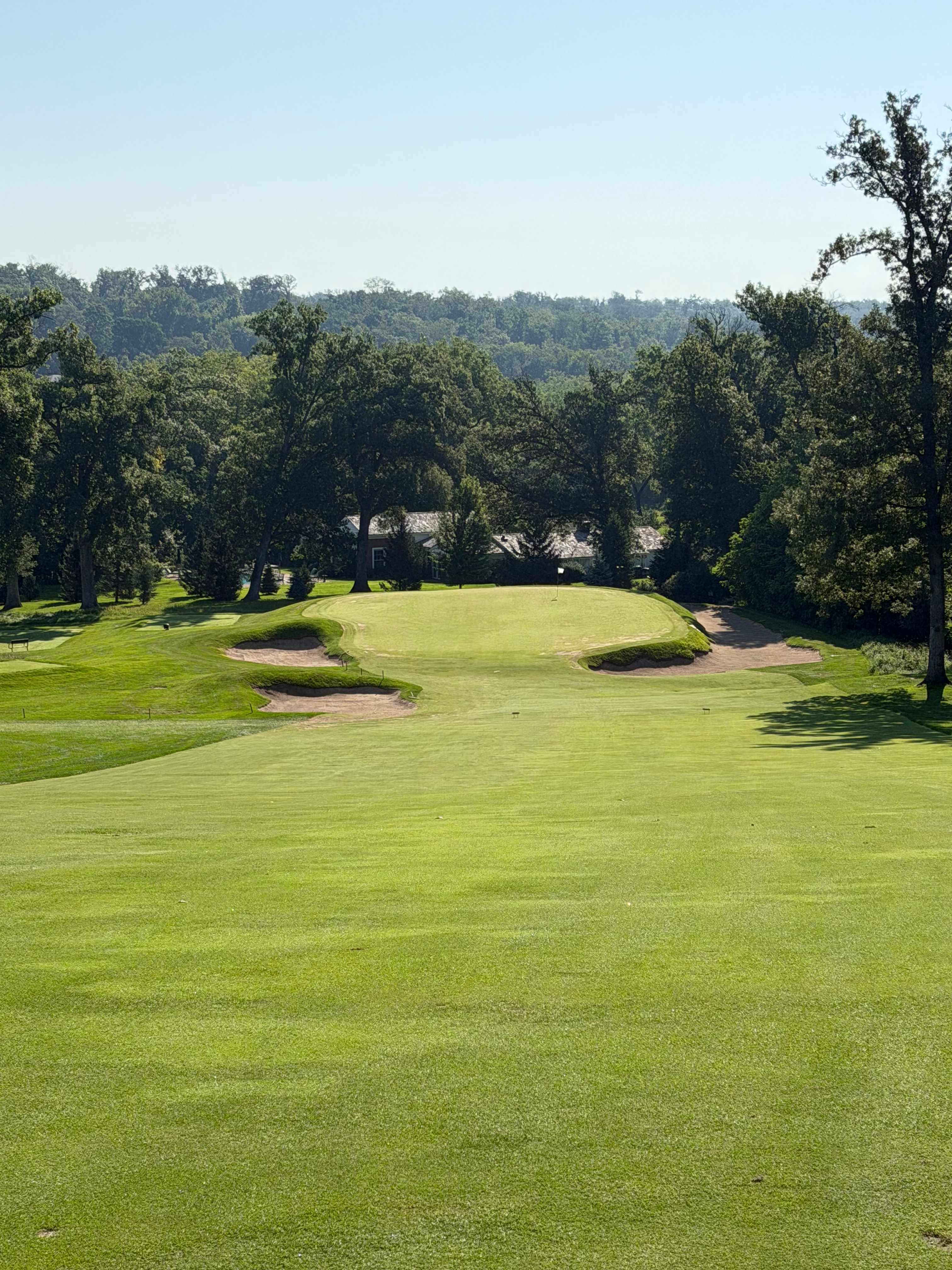 The approach to the second green at Cedar Rapids Country Club